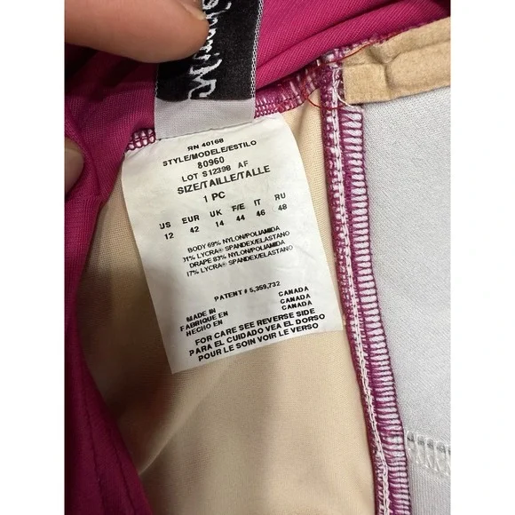 Miraclesuit one piece swimsuit Hot Pink size 12 - Picture 7 of 7